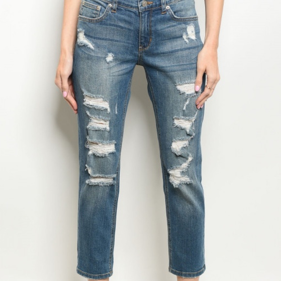Callie Ankle Length Boyfriend Jeans - Picture 2 of 3